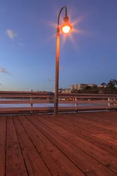 San Clemente Pier Lamp Stock Photos