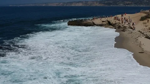 San Diego Beaches With Rolling Waves in Southern California Video stock 120368519