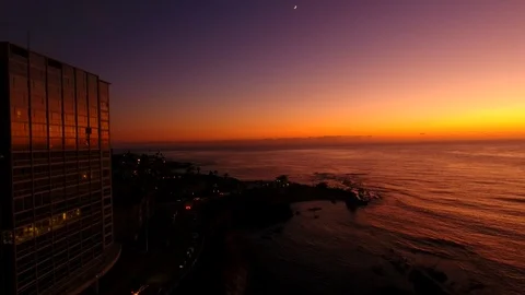 San Diego building sunset Stock Footage