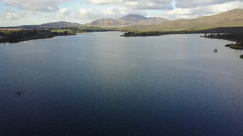 San Diego, CA Lower Otay Lake Reservoir  - Drone Video Stock Footage 79581953