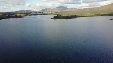 San Diego, CA Lower Otay Lake Reservoir  - Drone Video Stock Footage 79581978