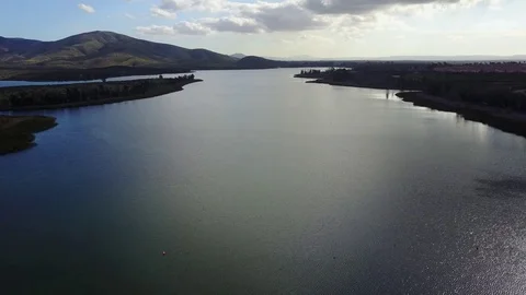 San Diego, CA Lower Otay Lake Reservoir  - Drone Video 스톡 동영상 84916640