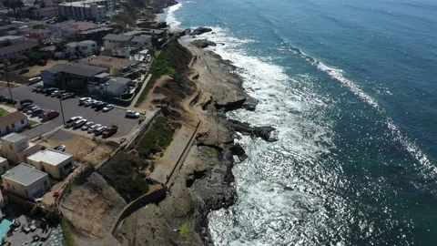 San Diego, CA Ocean Cliffs Afternoon Stock Footage 158648470