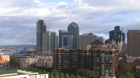 San Diego cloudshadowsbuildingsB Stock Footage 768412