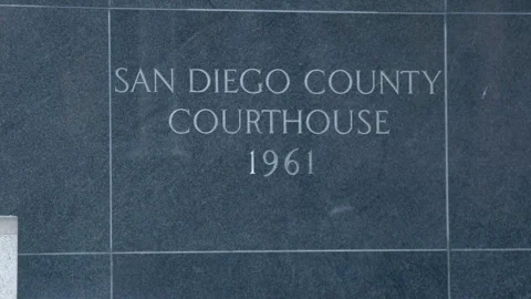 San Diego County Courthouse Engraved Wall Sign Vídeos de archivo 343959096
