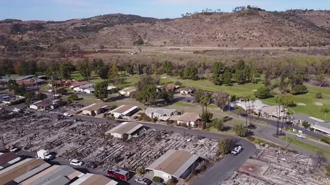 San Diego County LILAC FIRE Damage - Drone Video Video stock 84000101