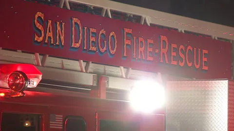 San Diego Fire Rescue Ladder 2 | Stock Video | Pond5