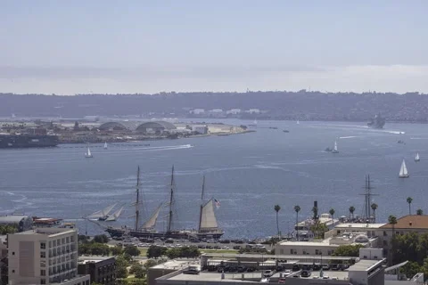 San Diego Harbor Video stock 219908715