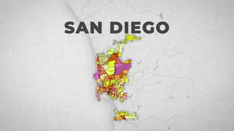 San Diego (map) Stock Footage 259725472