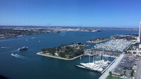 San Diego Marina and Convention Center Time Lapse Stock Footage