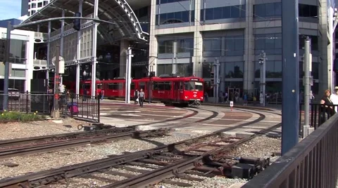 San Diego Red Train Stock-Footage 50359354