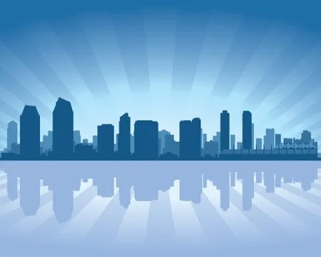 San diego skyline Stock Illustration
