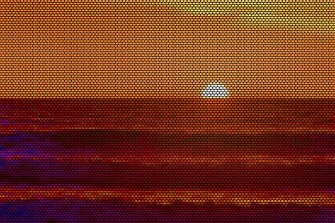 San Diego Sunset Dotted Vector Illustration Иллюстрация