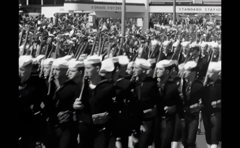SAN FRANCISCO - 1945 - General Jonathan Wainwright and officers standing on the Stock Footage 308104112