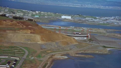 San Francisco-Aerial Candlestick Park Stock Footage