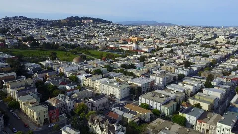 San Francisco Aerial - Mission Dolores Park Stock Footage