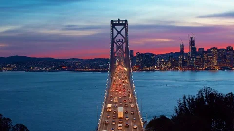San Francisco Bay Bridge Stock Footage