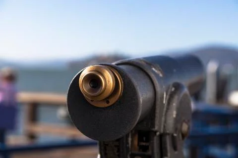 San Francisco Binoculars to alcatraz Stock Photos
