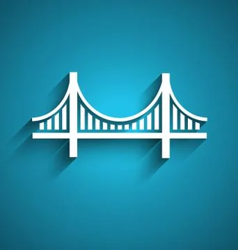 San Francisco bridge vector logo design Stock Illustration