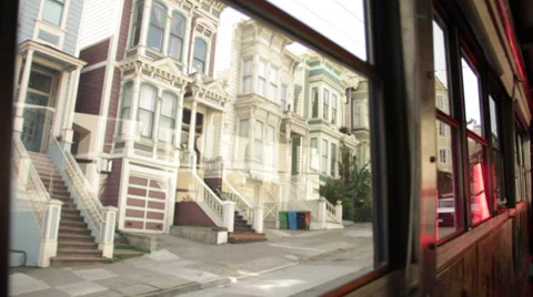San francisco from bus windows Stock Footage 35432802