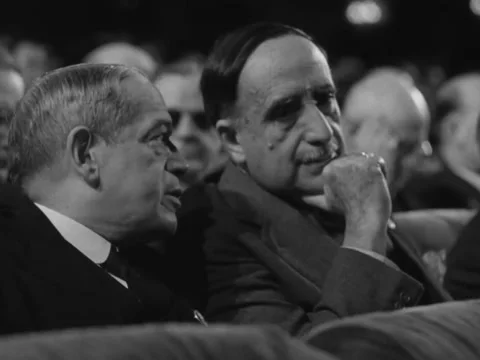 San Francisco, CA - 1945: Delegates in audience at San Francisco Conference Stock Footage 229797723