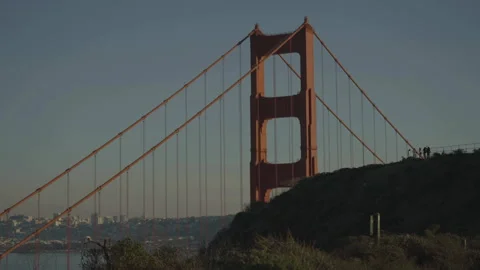 San Francisco, CA - Dec 10, 2024: Fixed shot of bridge pylons Stock Footage 333576050