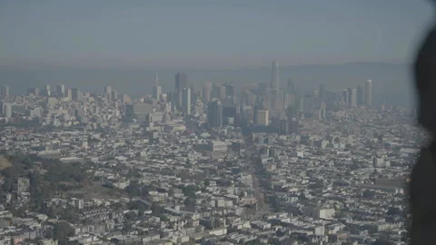 San Francisco, CA - Dec 10, 2024: Financial district background with foreground Видео 333576077