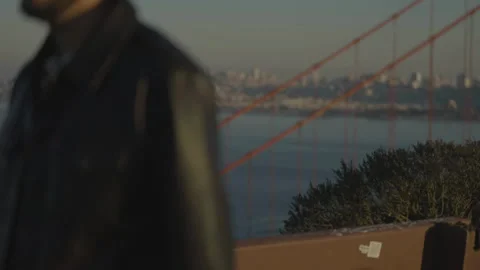 San Francisco, CA - Dec 10, 2024: Bridge barrier background with foreground Stock Footage 333576108