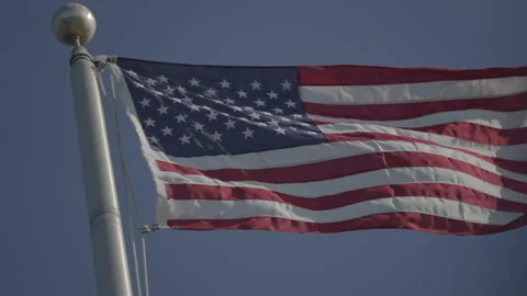 San Francisco, CA - Dec 15, 2024: Close-up of United States flag Видео 333580652