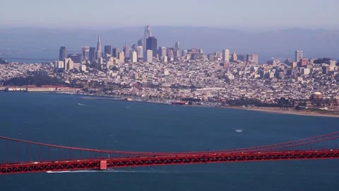 SAN FRANCISCO, CA, GOLDEN GATE BRIDGE IN FOREGROUND Stock Footage 153479110