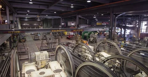 San Francisco, CA, USA - Cable Car Museum - Timelapse Stock Footage 75279016
