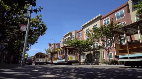 San Francisco Cable Car in action, San Francisco, California Stock Footage 69089145
