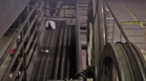 San Francisco Cable Car cable wheels turning looking down Видео 60725067