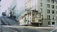San Francisco Cable Car Street Scene 1970S Vintage Film Home Movie Stock Footage