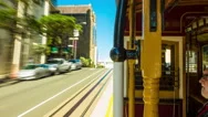 San Francisco Cable Car Time-Lapse Outbound California Street Ride Interior Stock Footage