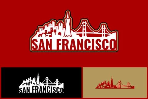 San Francisco city skyline vector logo Illustrazione stock