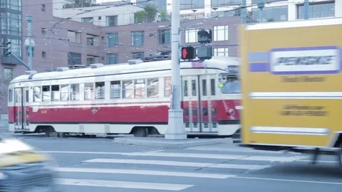 San Francisco City View  Cable car Stock Footage 75540963