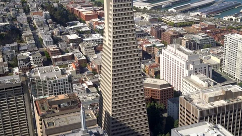 San Francisco cityscape with Transamerica Pyramid, California, USA Stock Footage
