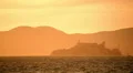 San Francisco Cityscapes 07 Alcatraz and Ocean at Sunset HD Footage