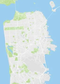 San Francisco colored vector map Stock Illustration