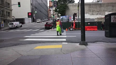San Francisco, construction worker Video stock 48966387