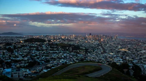 San Francisco Day To Night Sunset Timelapse Stock Footage