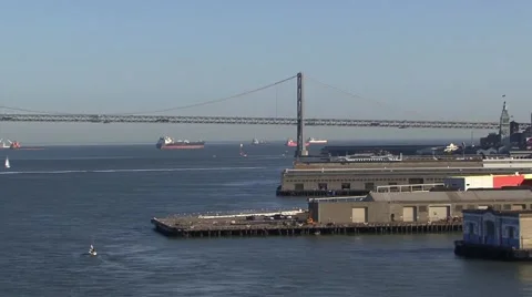 San Francisco Docks Stock Footage 50724075