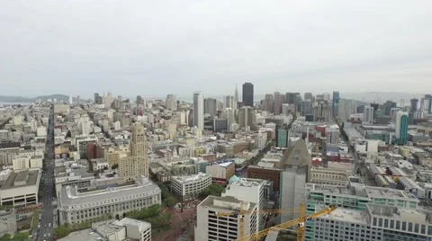 San Francisco Downtown Aerial Shot Stock Footage