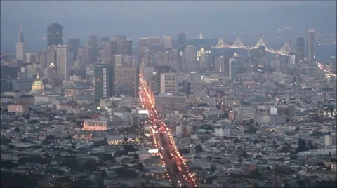 San Francisco at Dusk Stock Footage 47493869