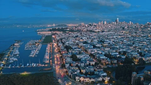 San Francisco At Dusk Stock Footage 101333806