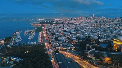 San Francisco At Dusk Stock Footage 101334272