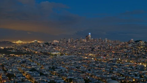 San Francisco At Dusk Stock Footage 101334864