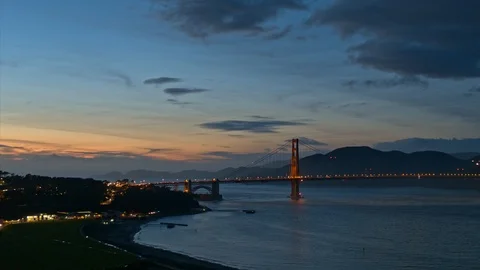 San Francisco At Dusk Stock Footage 101335156