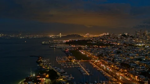 San Francisco At Dusk Stock Footage 101335548